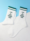 Buy Shein Men Slogan Graphic Crew Socks in Pakistan