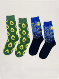 Buy Shein 2pairs Fruit Pattern Crew Socks in Pakistan