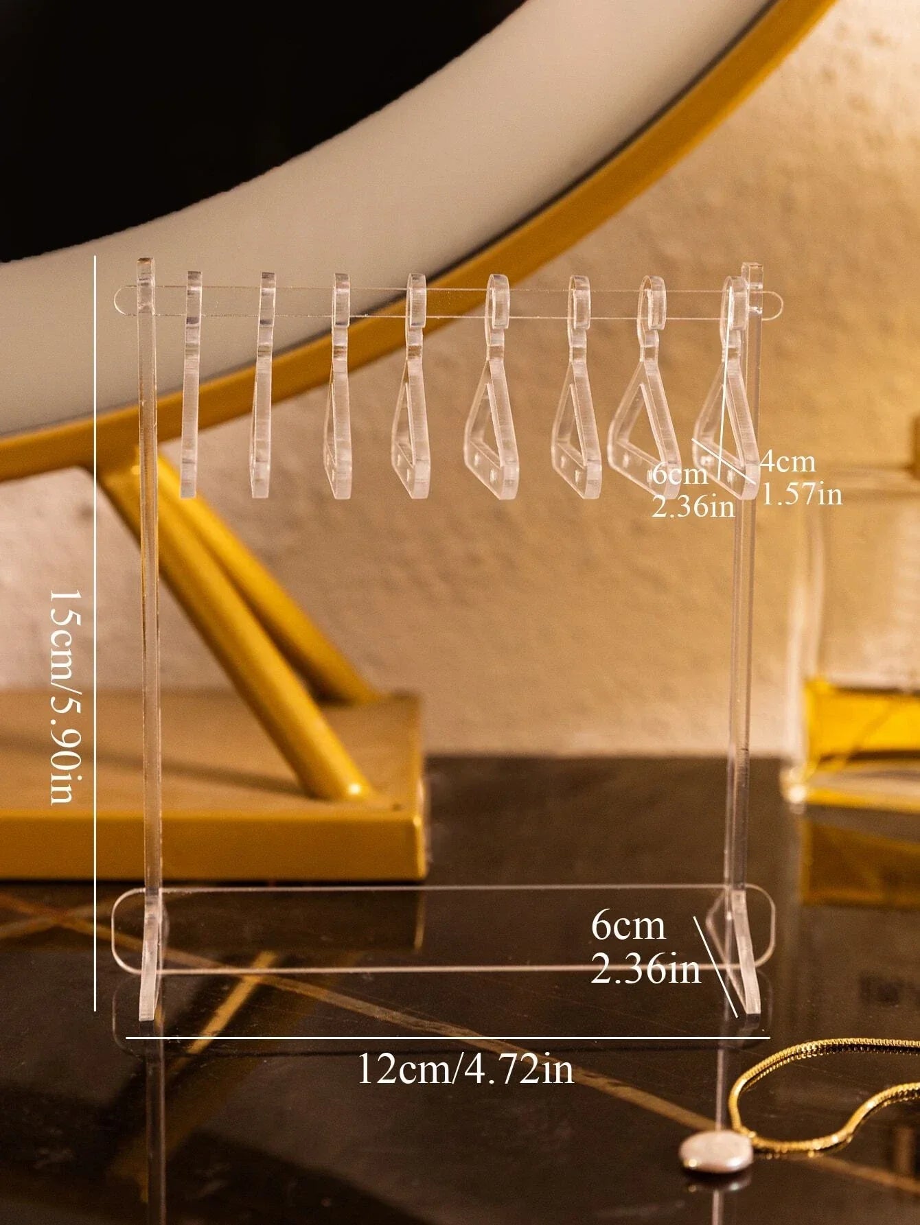 Buy SHEIN 1pc Clothes Hanger Design Clear Jewelry Display Rack, Creative Clear Jewelry Organizer For Home in Pakistan