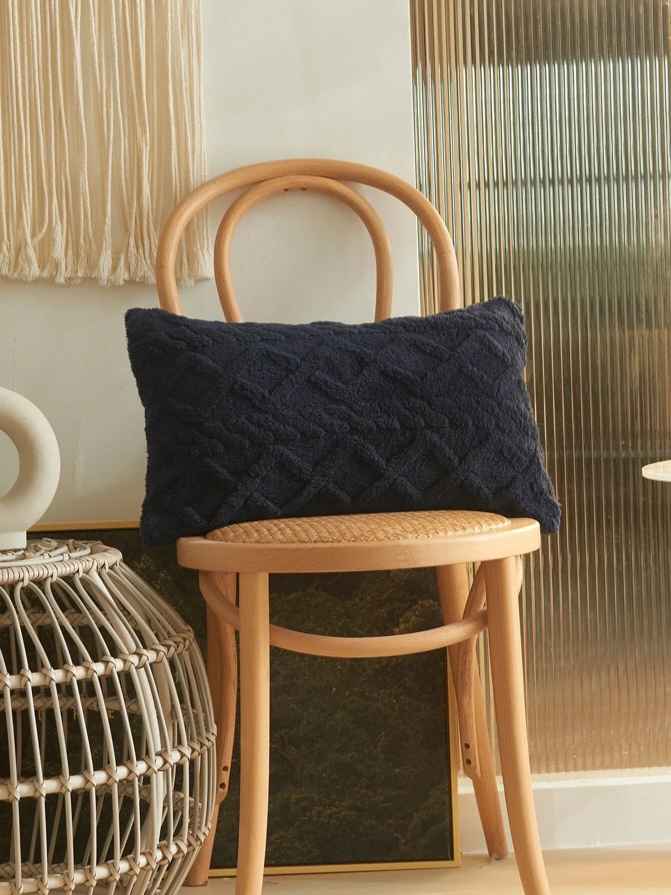 Buy Shein 1pc Geometric Jacquard Cushion Cover Without Filler in Pakistan