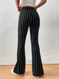 Buy SHEIN EZwear Striped Print Split Hem Pants in Pakistan