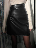 Buy Shein Dazy High Waist Pu Leather Skirt in Pakistan