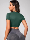 Buy Shein Seamless Raglan Sleeve Crop Sports Tee in Pakistan