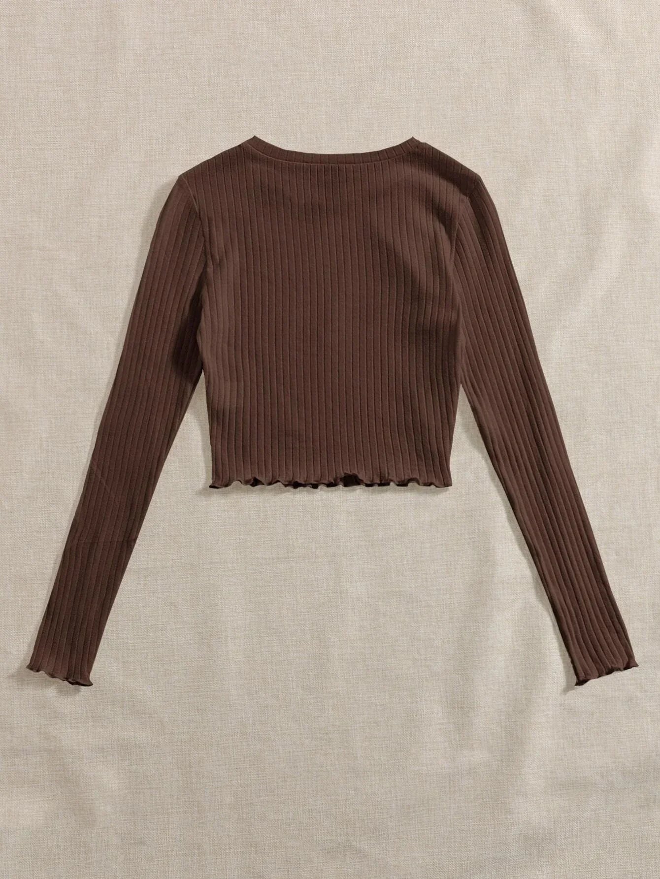 Buy SHEIN EZwear Lettuce Trim Solid Top in Pakistan