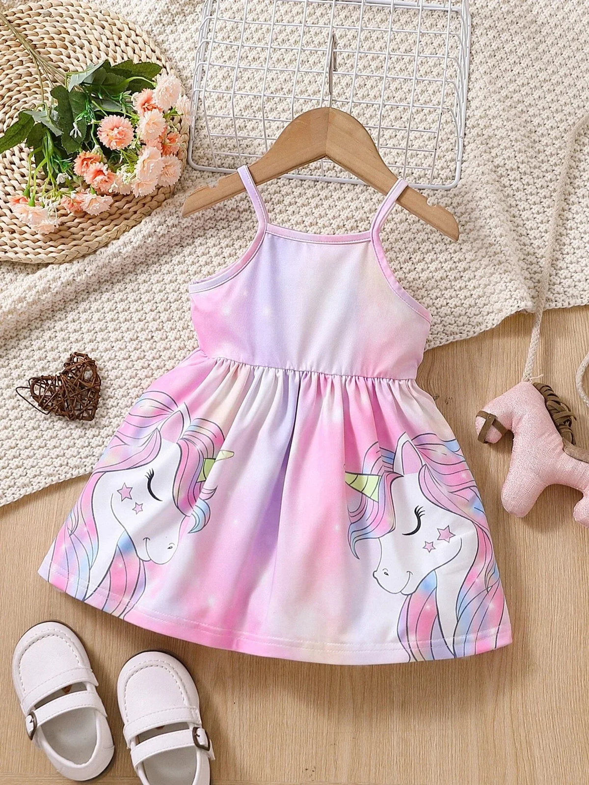 Buy SHEIN Baby Unicorn Print Tie Dye Cami Dress in Pakistan