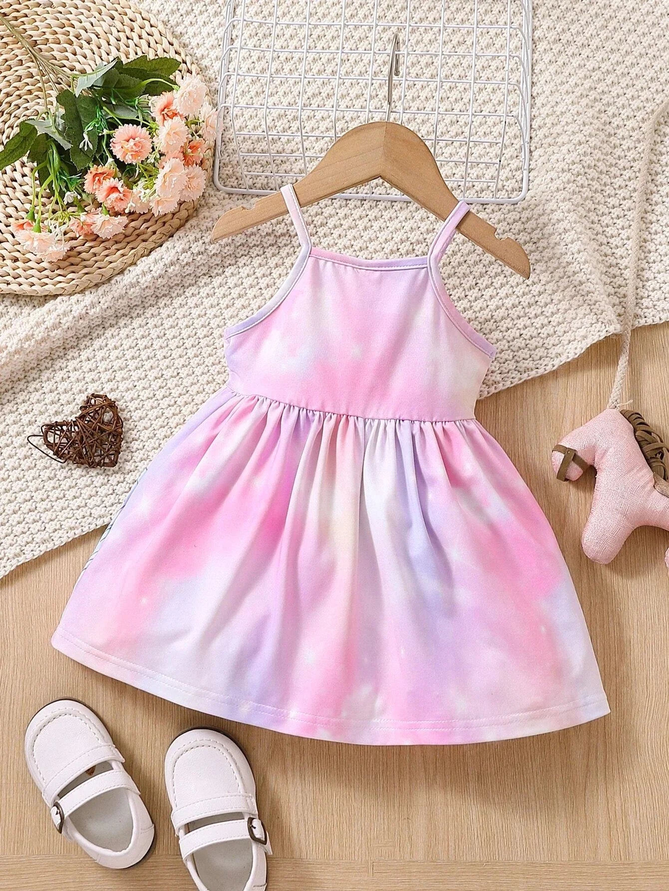 Buy SHEIN Baby Unicorn Print Tie Dye Cami Dress in Pakistan
