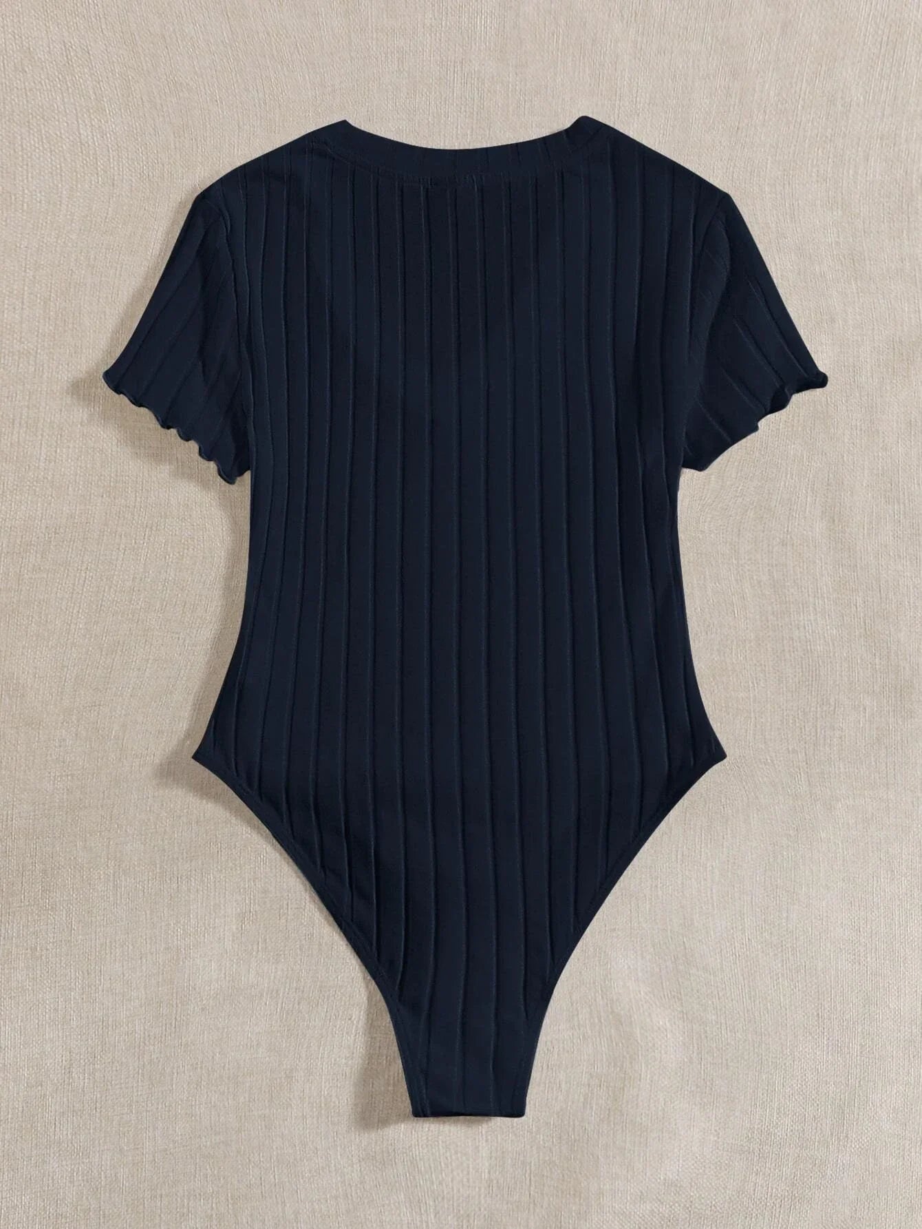 Buy SHEIN Qutie Lettuce Trim Rib Knit Bodysuit in Pakistan