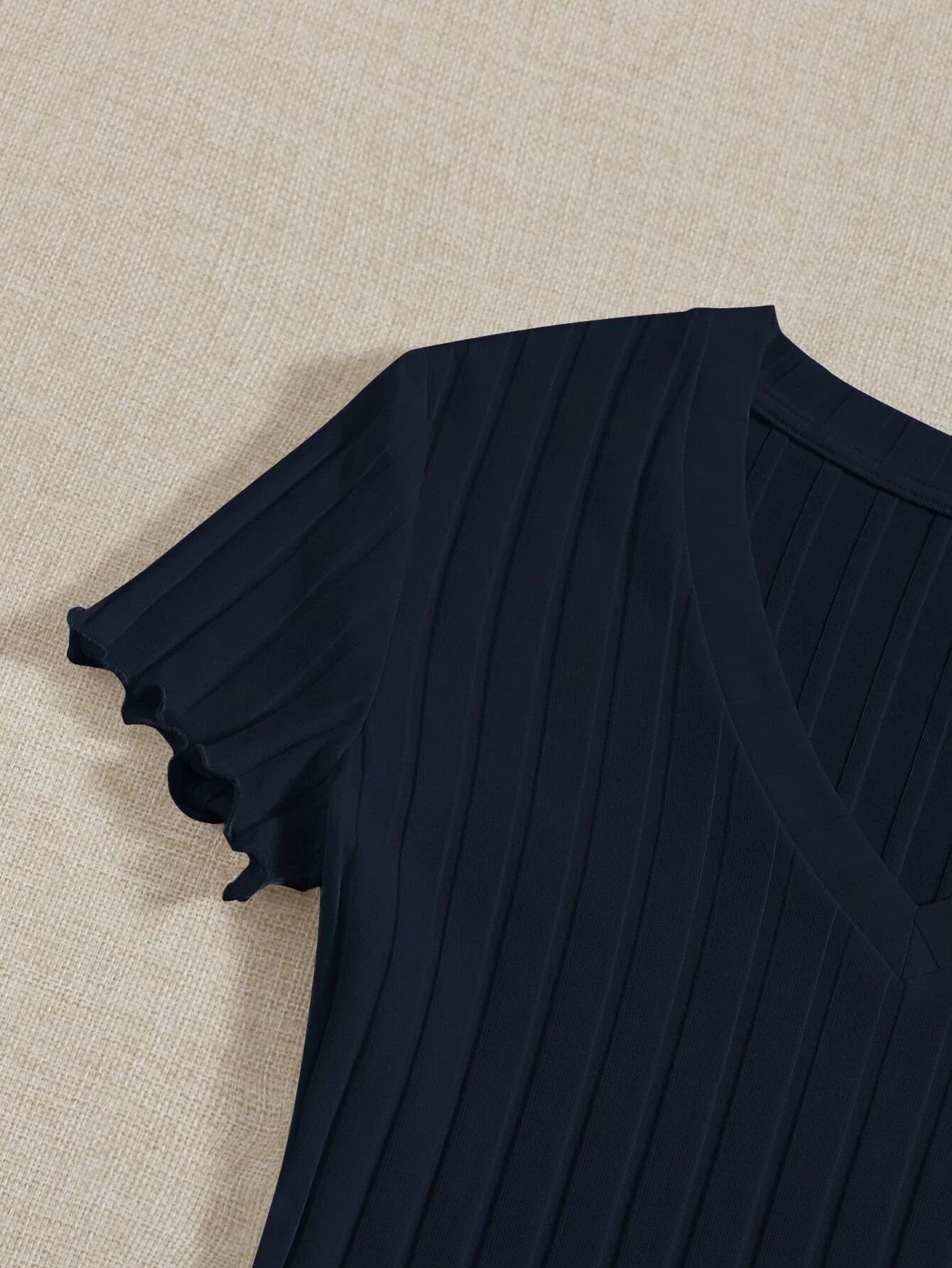 Buy SHEIN Qutie Lettuce Trim Rib Knit Bodysuit in Pakistan