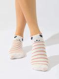 Buy Shein 2pairs Cartoon Cat & Striped Pattern Ankle Socks in Pakistan