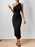 Buy Shein One Shoulder Cut Out Waist Bodycon Dress in Pakistan