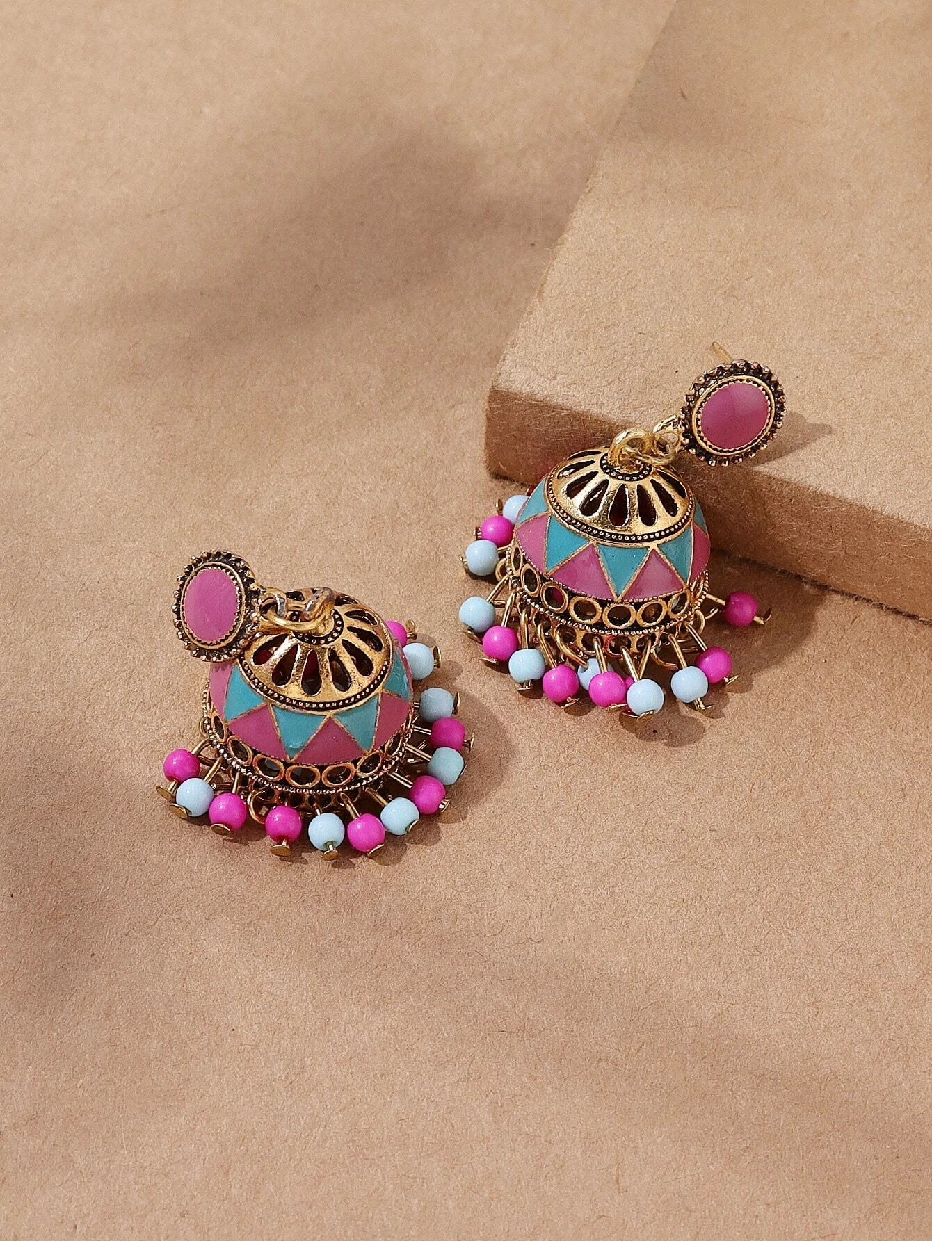 Buy SHEIN Bead Tassel Jhumka Drop Earrings in Pakistan