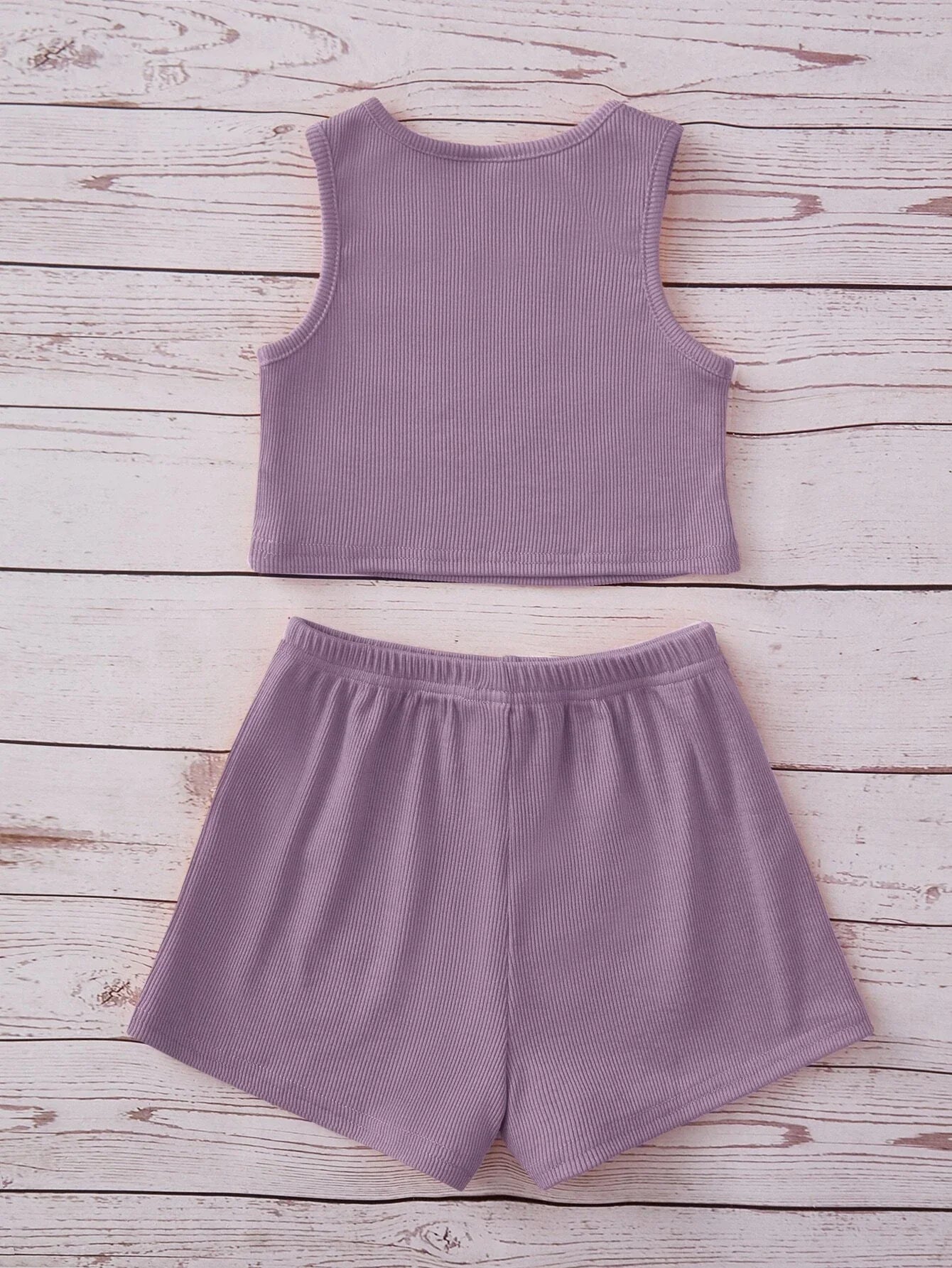 Buy SHEIN Baby Letter Graphic Tank Top & Tie Front Shorts in Pakistan