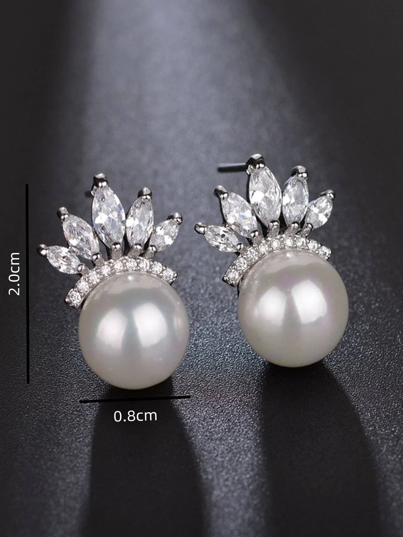 Buy SHEIN Faux Pearl & Rhinestone Decor Stud Earrings in Pakistan
