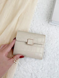Buy SHEIN Crocodile Embossed Flap Small Wallet Coin Pocket Small Purse Bifold Slim Women Wallet in Pakistan