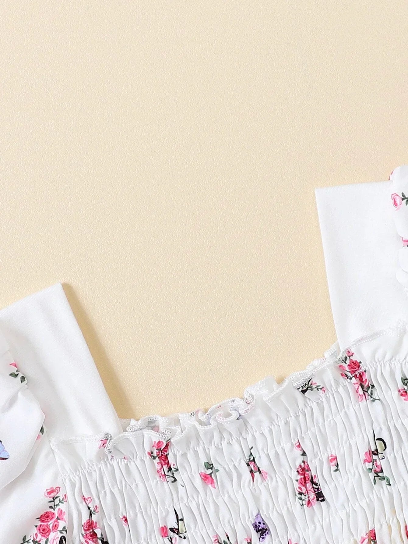 Buy SHEIN Baby Floral Print Puff Sleeve Shirred Dress in Pakistan