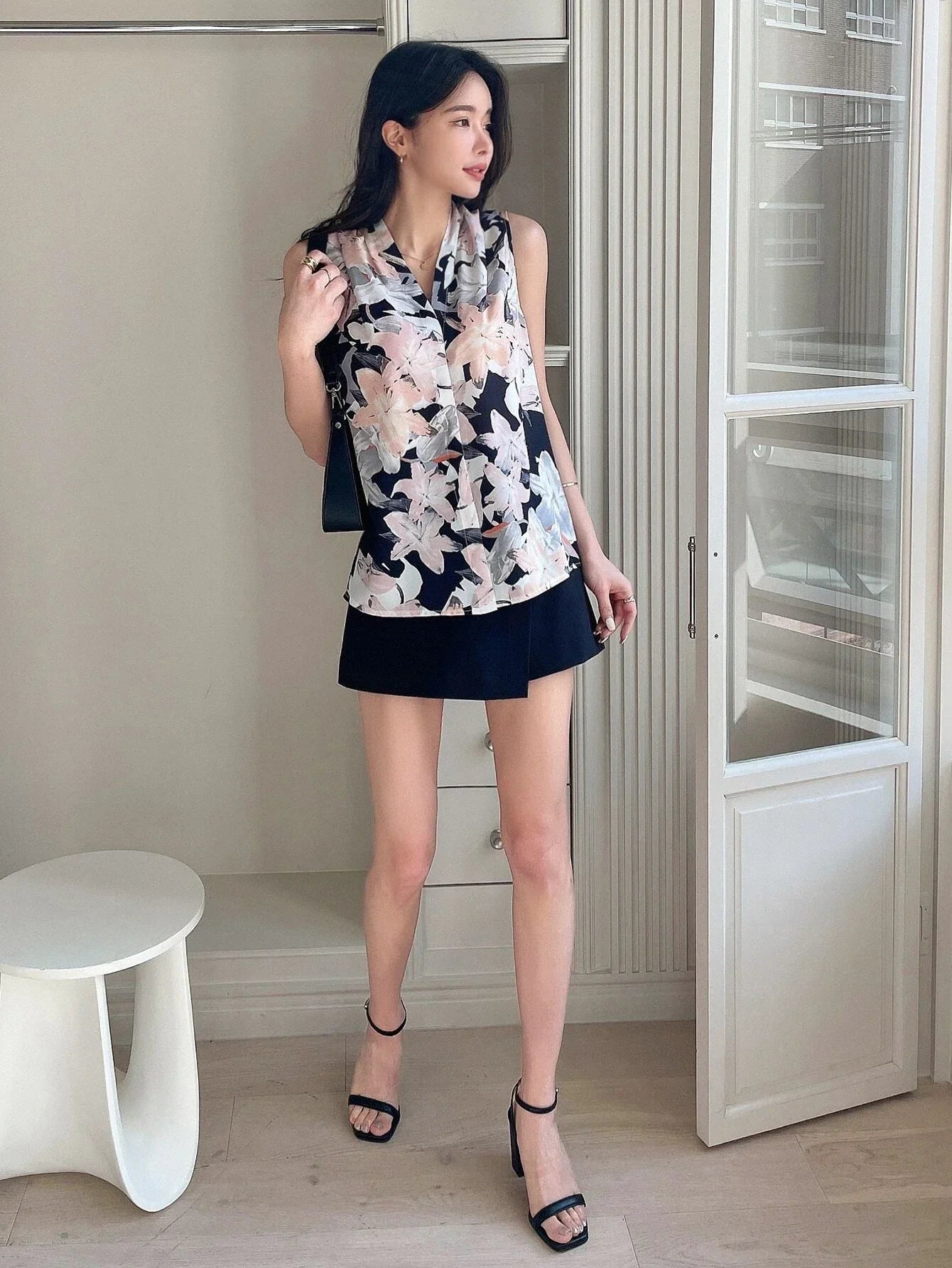 Buy Shein Dazy Floral Print Sleeveless Blouse in Pakistan