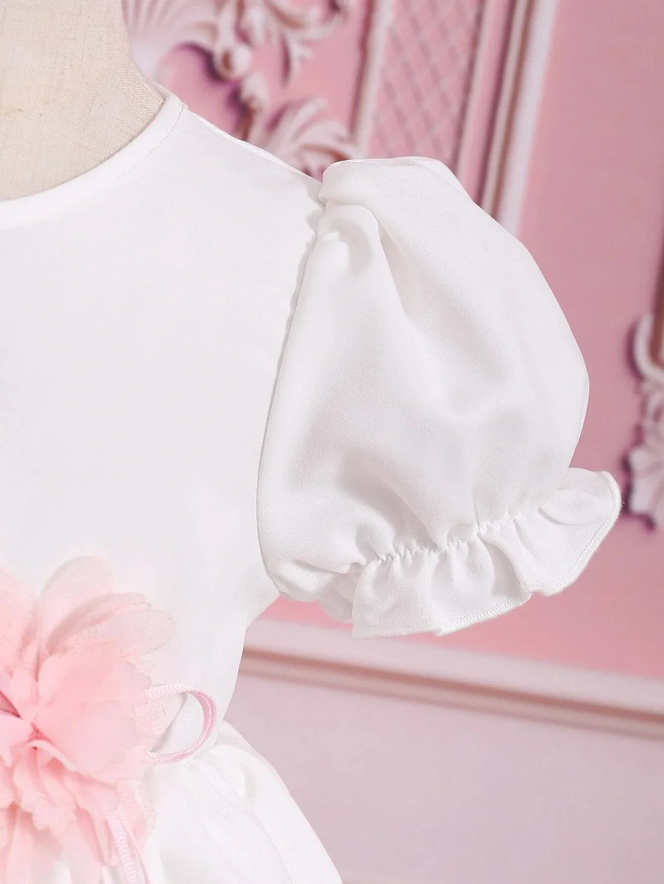 Buy SHEIN Baby Appliques Puff Sleeve Layer Hem Dress in Pakistan