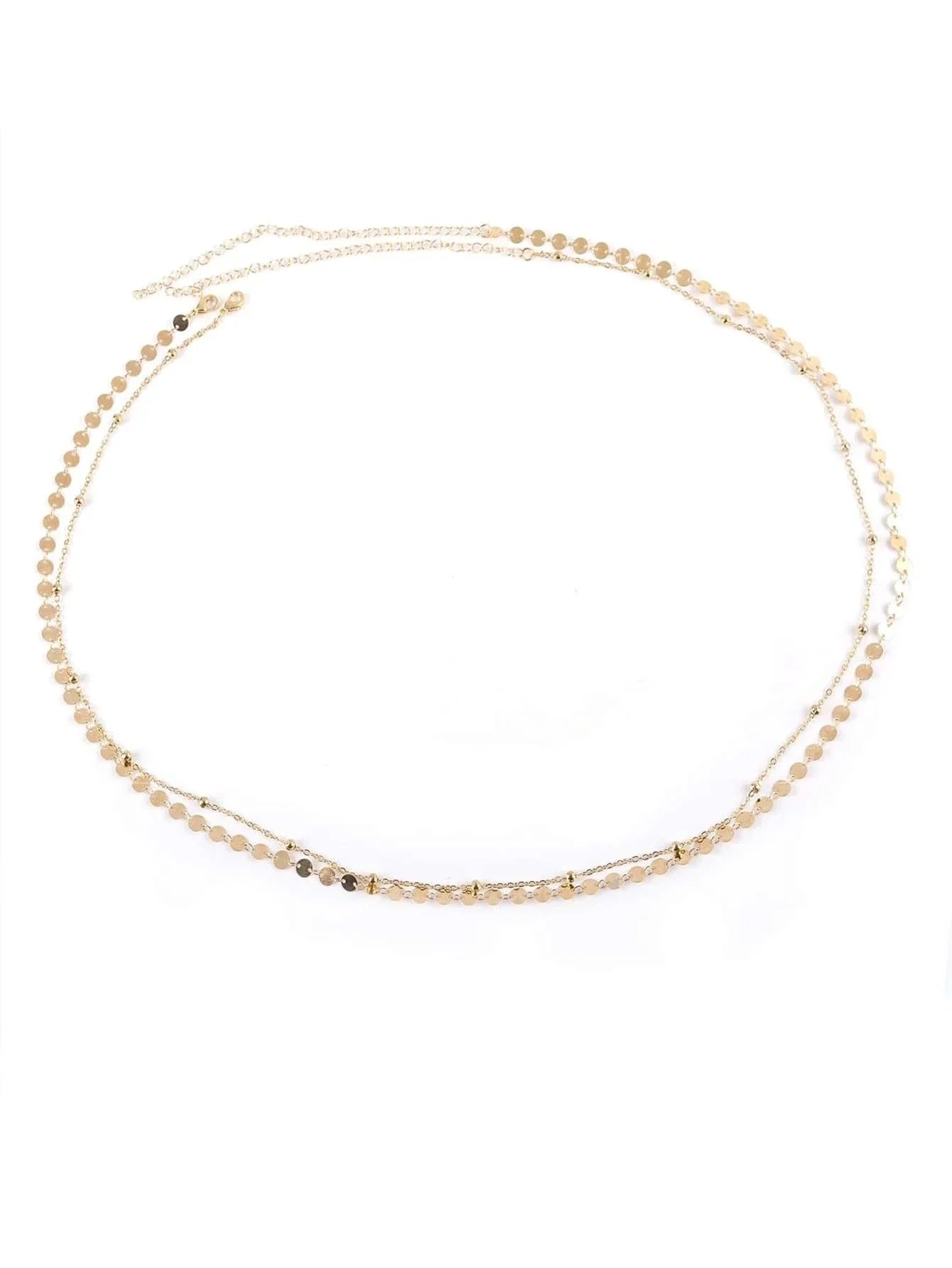 Buy SHEIN 2pcs Disc Decor Waist Chain in Pakistan