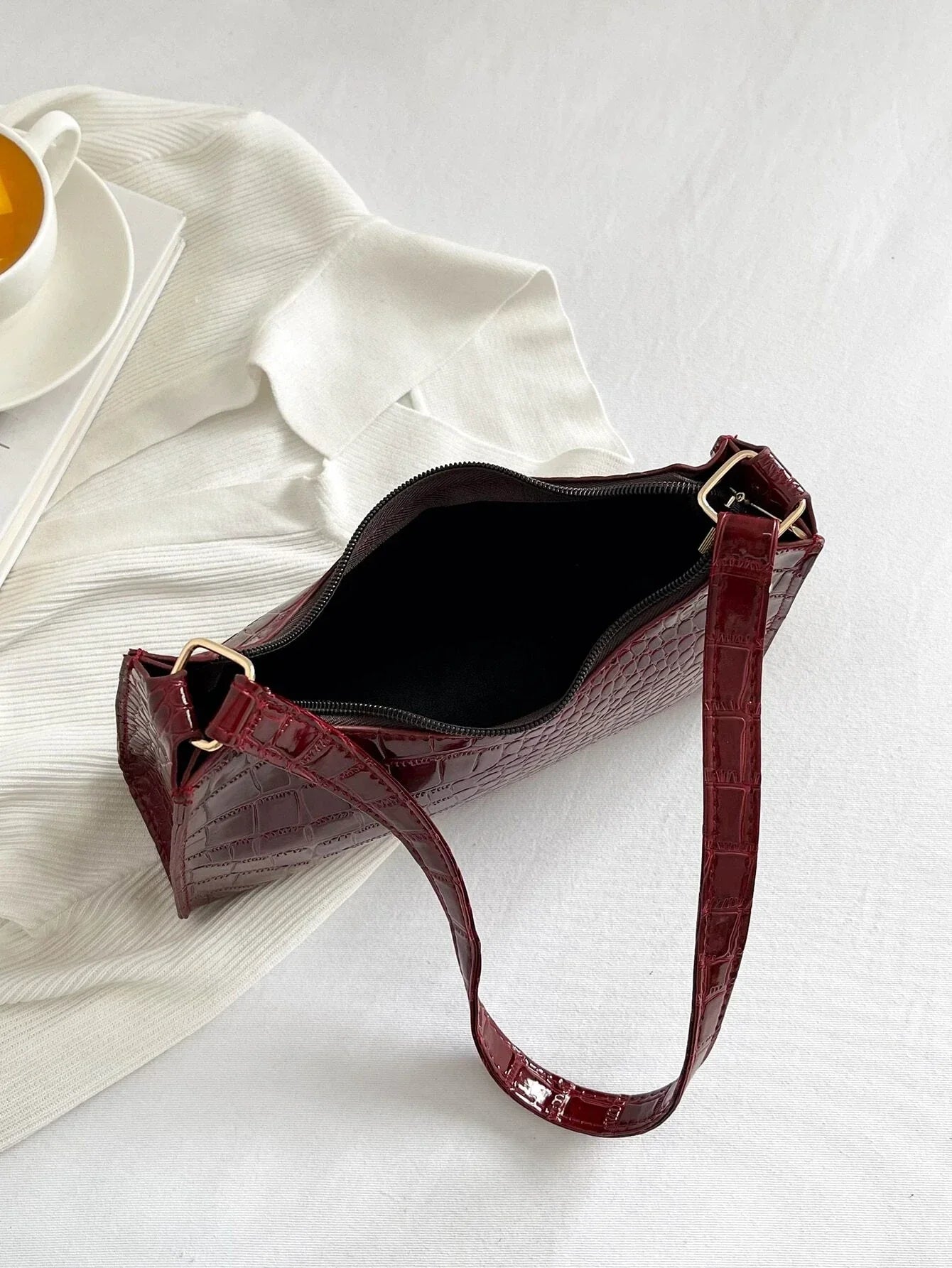 Buy SHEIN Croc Embossed Baguette Bag in Pakistan