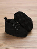 Buy SHEIN Baby Lace Up Front Sneakers, Sporty Black Fabric Skate Shoes in Pakistan