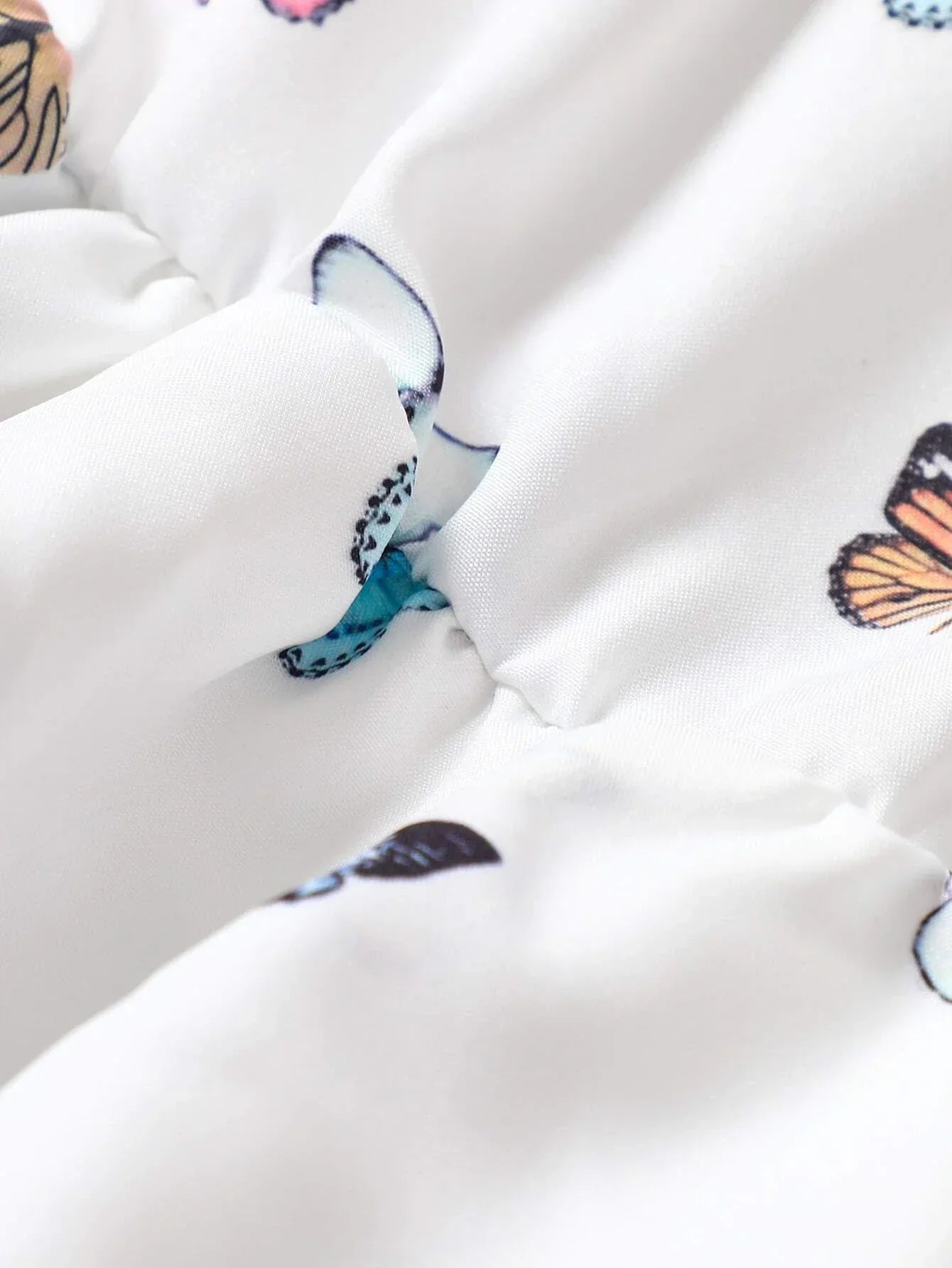 Buy SHEIN Baby Butterfly Print Butterfly Sleeve Layer Ruffle Hem Dress in Pakistan