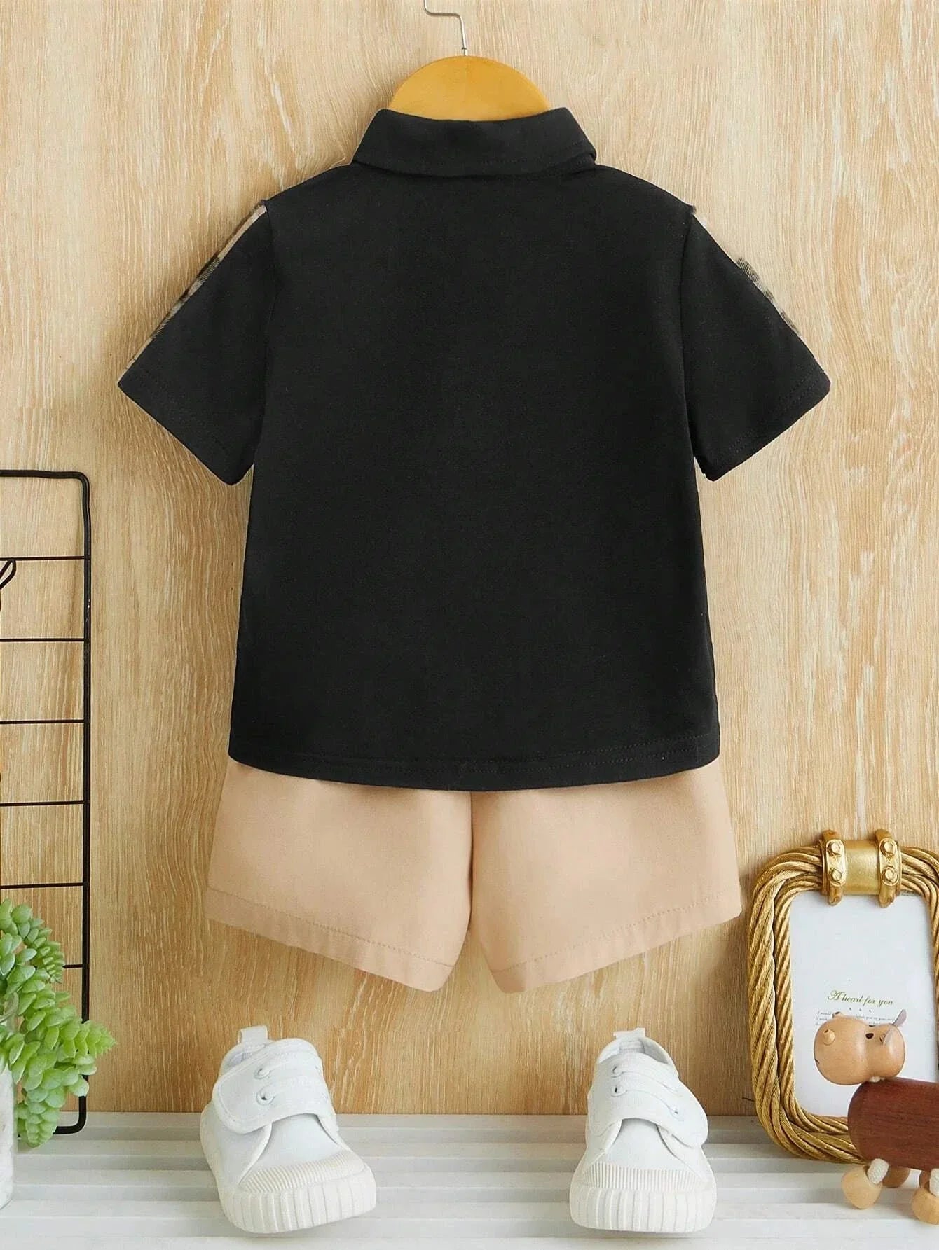 Buy SHEIN Baby Boy Plaid Polo Shirt & Shorts in Pakistan