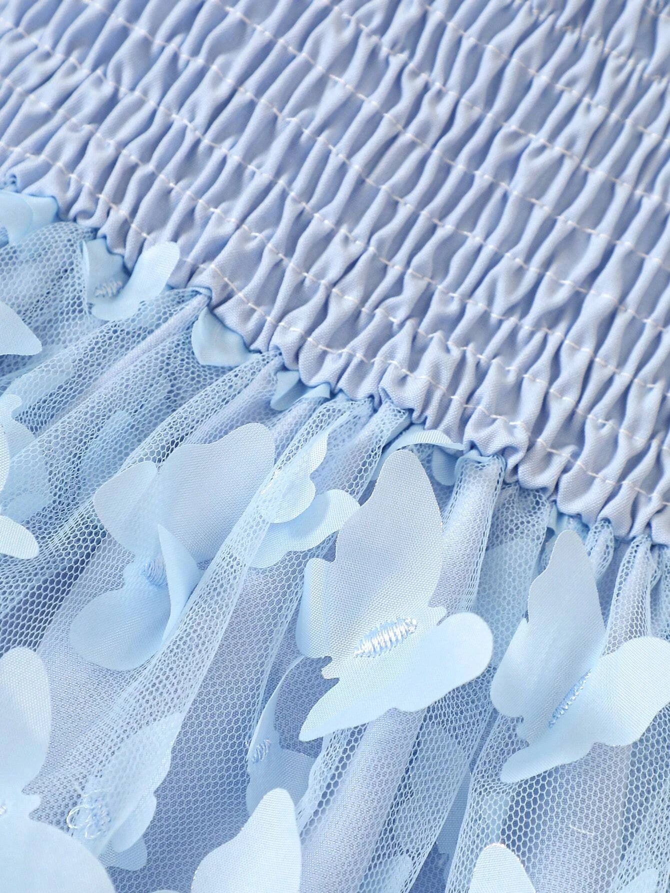 Buy SHEIN Baby Butterfly Appliques Contrast Mesh Cami Dress in Pakistan