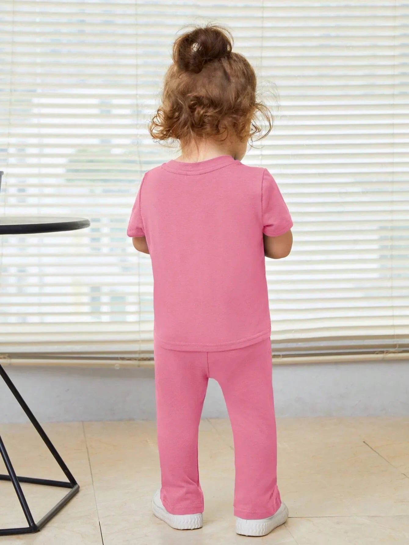 Buy SHEIN Baby Letter Patched Detail Tee & Split Hem Pants in Pakistan