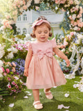 Buy SHEIN Baby Ruffle Trim Bow Front Dress in Pakistan