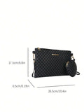 Buy SHEIN Geometric Pattern Square Bag With Coin Purse Metal Decor Zipper PU in Pakistan