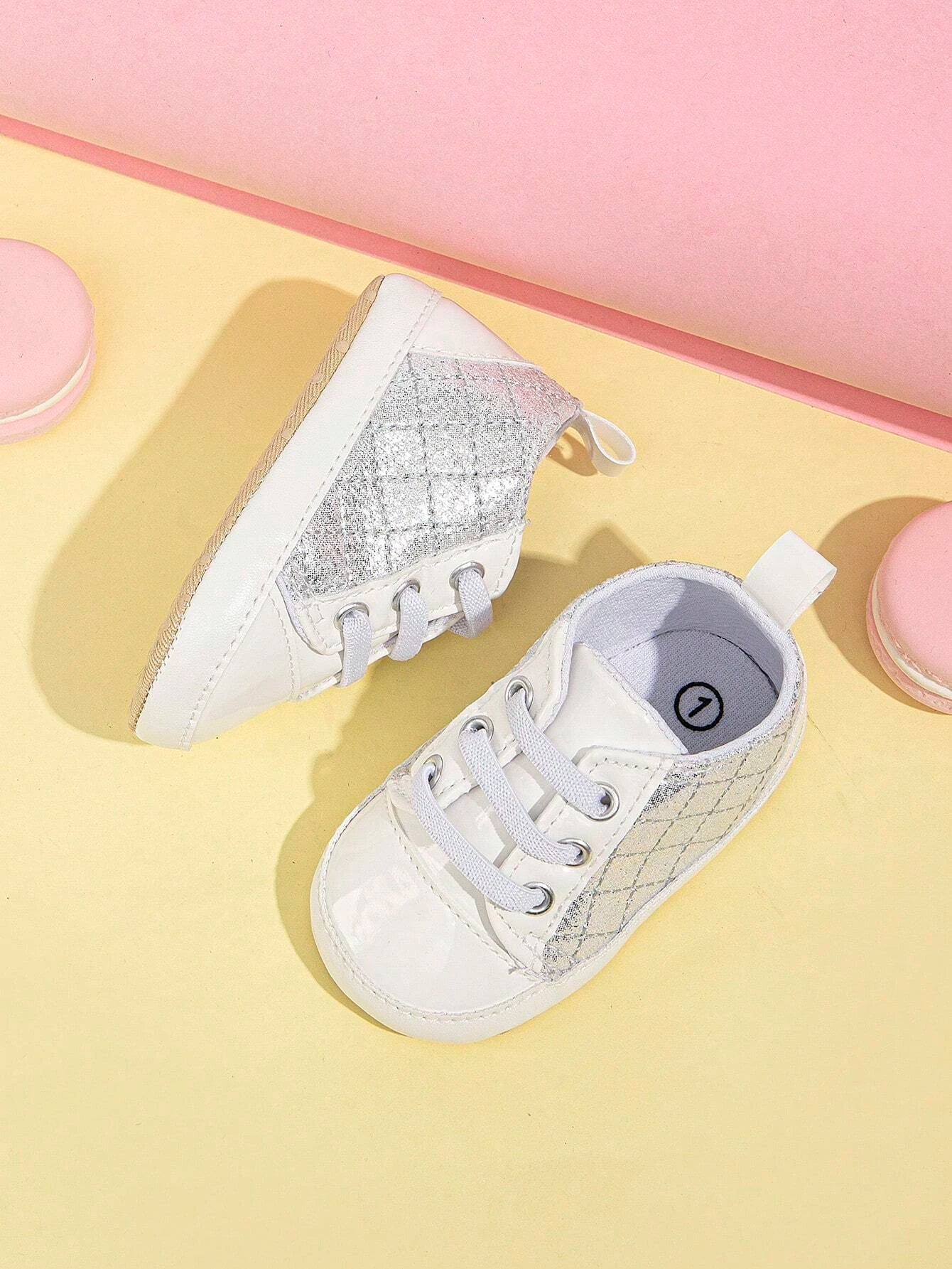 Buy SHEIN Baby Girls Lace Up Front Round Toe Sneakers For Outdoor in Pakistan