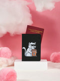 Buy SHEIN X Dudeline Cartoon Cat Graphic Passport Case Flap PU in Pakistan