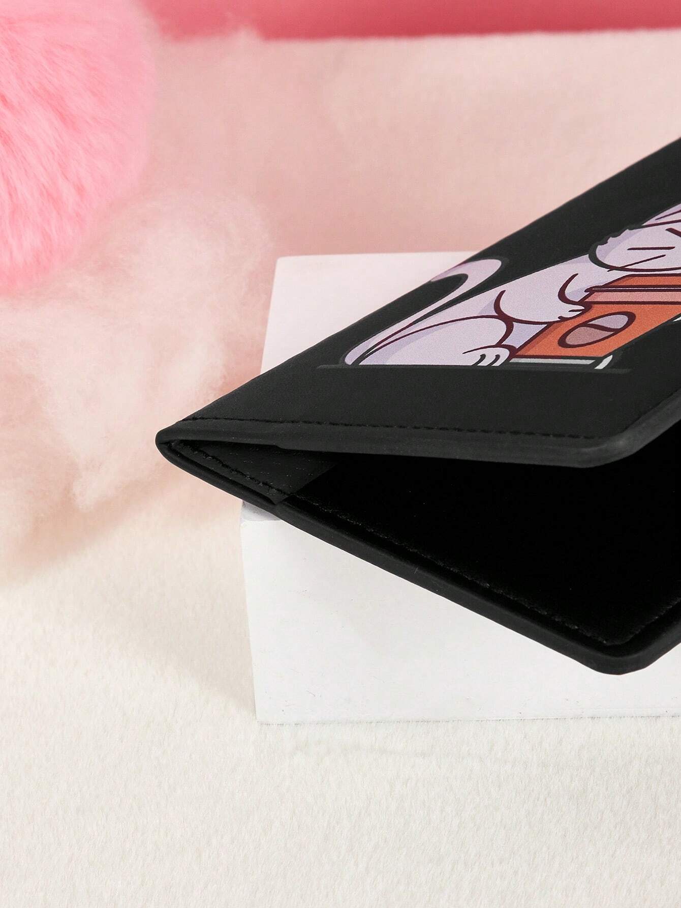 Buy SHEIN X Dudeline Cartoon Cat Graphic Passport Case Flap PU in Pakistan