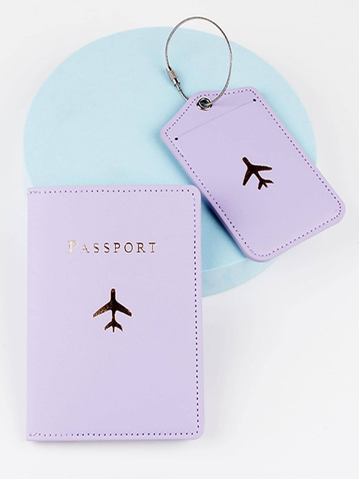 Buy SHEIN 2pcs Letter Graphic Passport Case & Luggage Tag in Pakistan