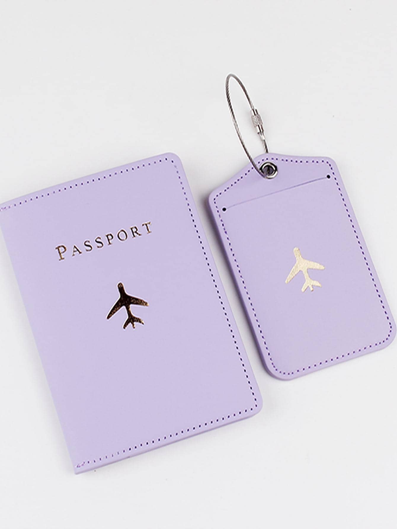 Buy SHEIN 2pcs Letter Graphic Passport Case & Luggage Tag in Pakistan