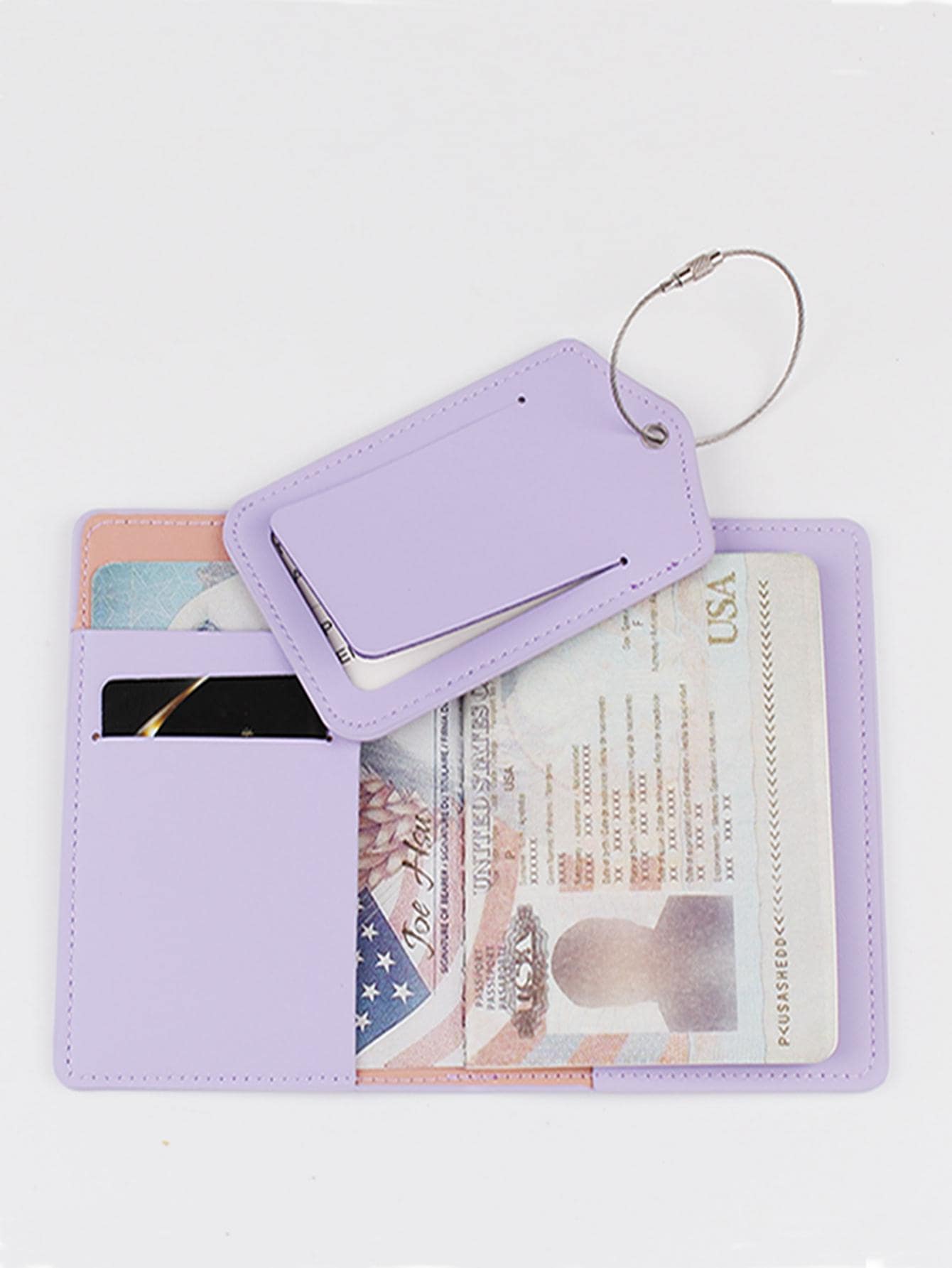 Buy SHEIN 2pcs Letter Graphic Passport Case & Luggage Tag in Pakistan