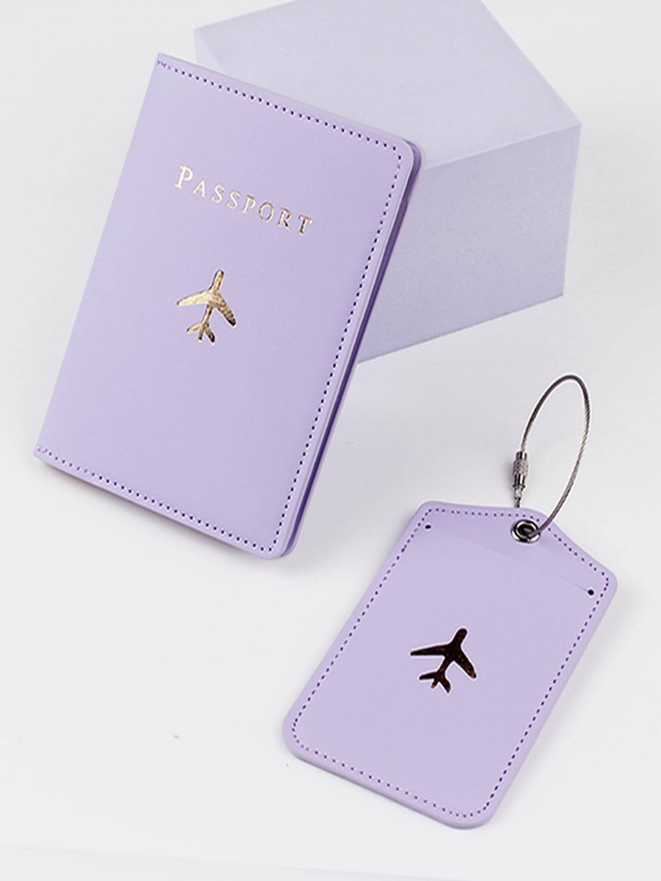 Buy SHEIN 2pcs Letter Graphic Passport Case & Luggage Tag in Pakistan