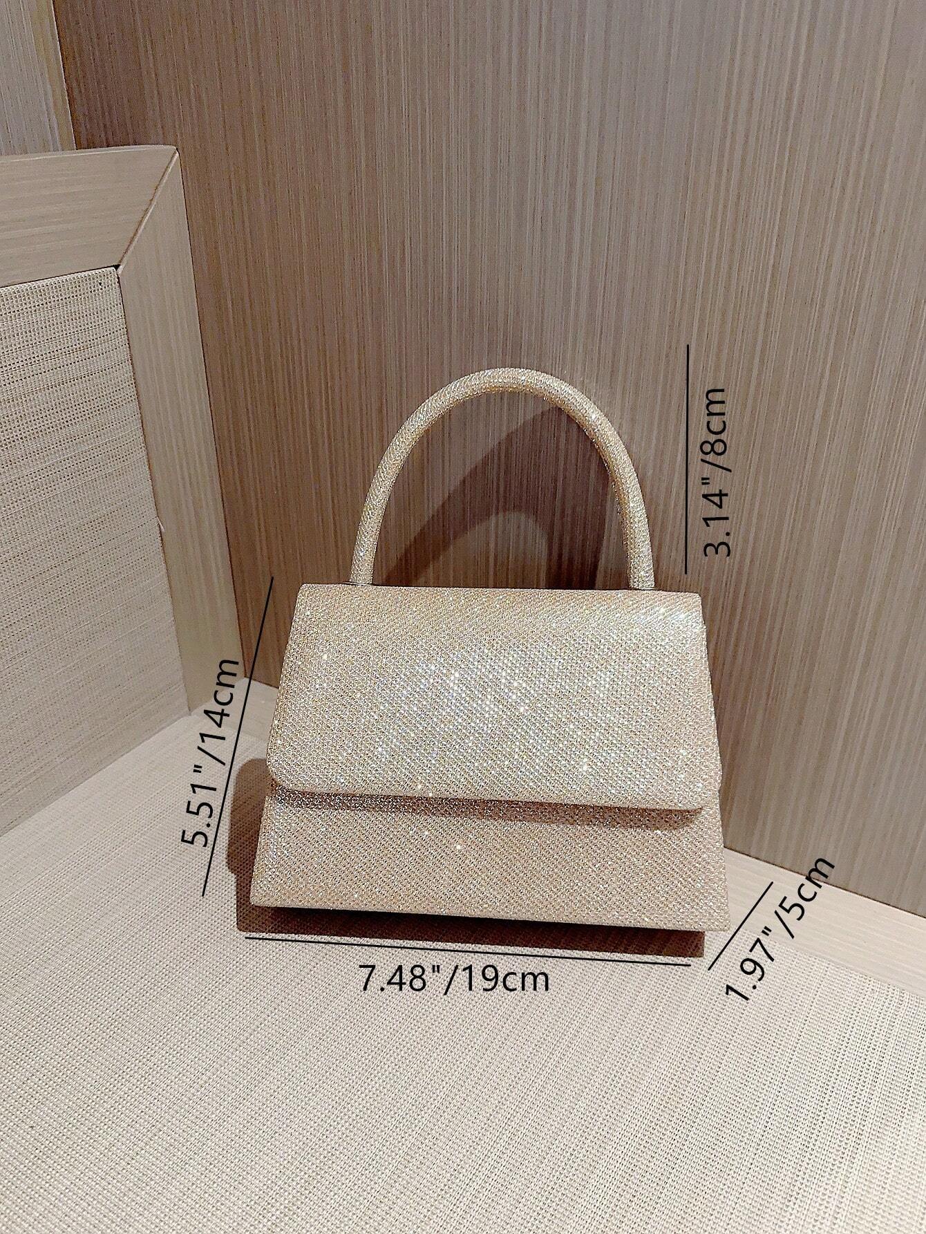 Buy SHEIN Mini Square Bag Glitter Glamorous Chain Strap in Pakistan