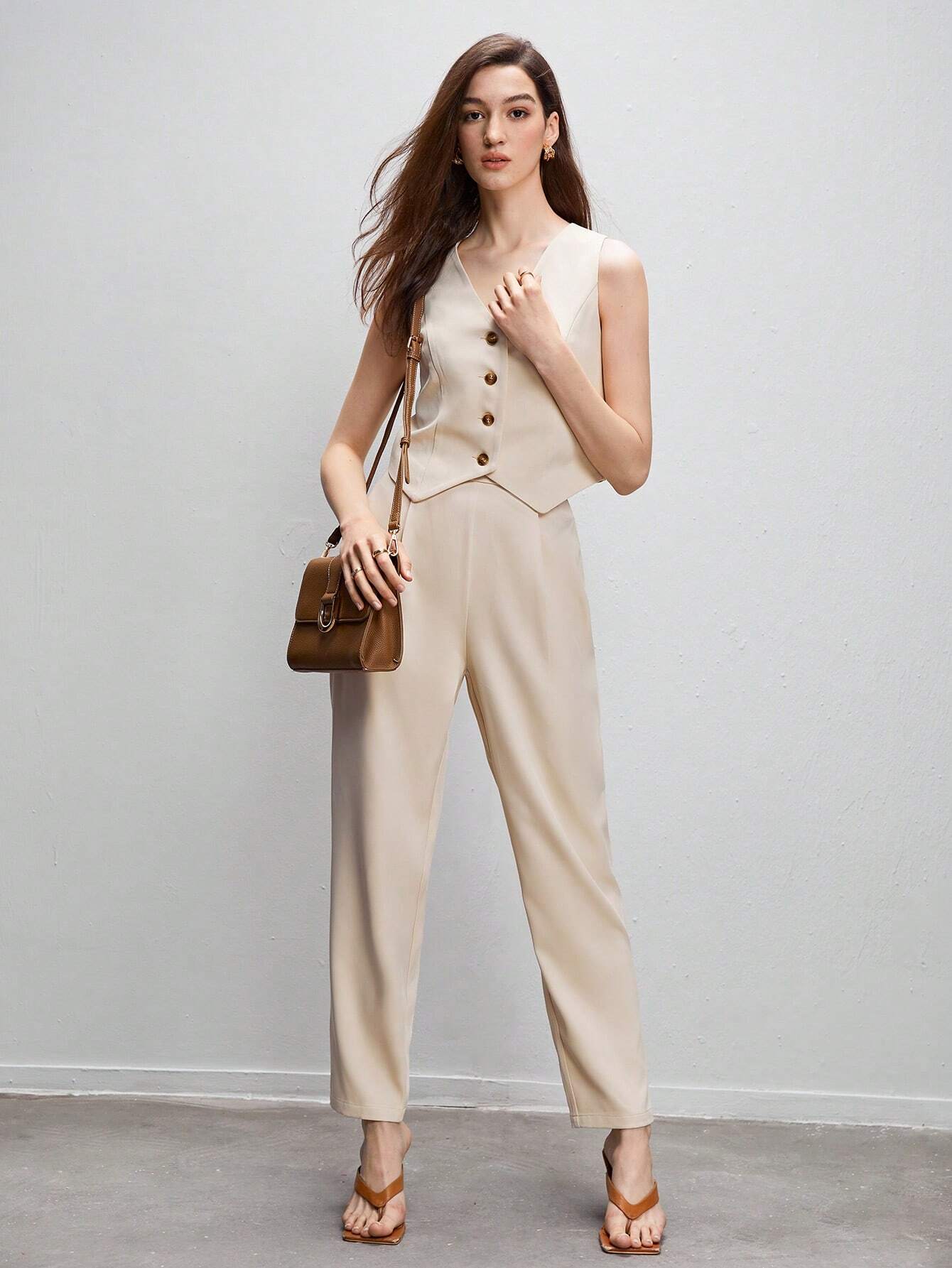 Buy SHEIN BIZwear Button Front Vest Blazer & Pants in Pakistan