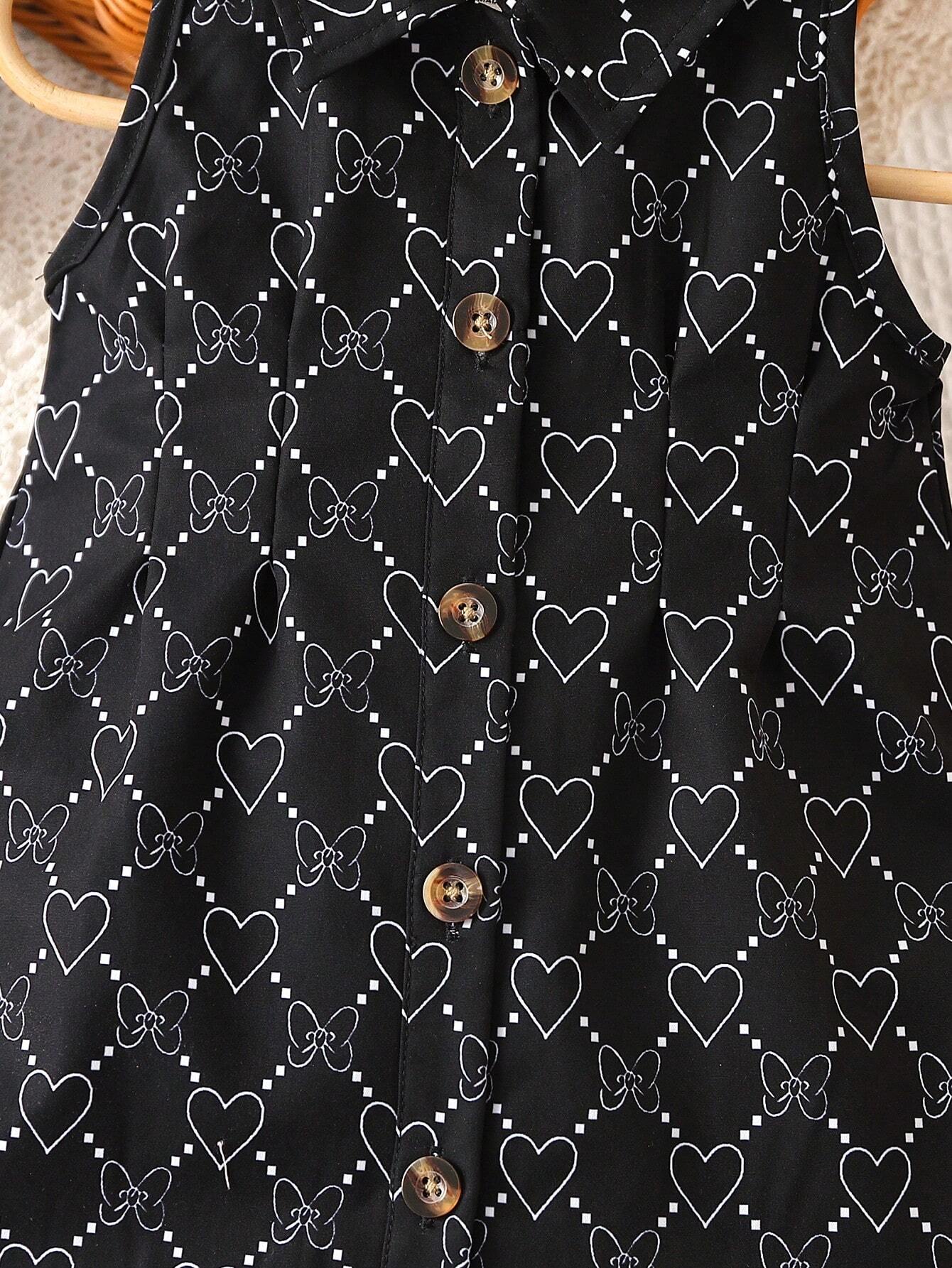 Buy SHEIN Baby Allover Print Button Front Shirt Dress & Hat in Pakistan