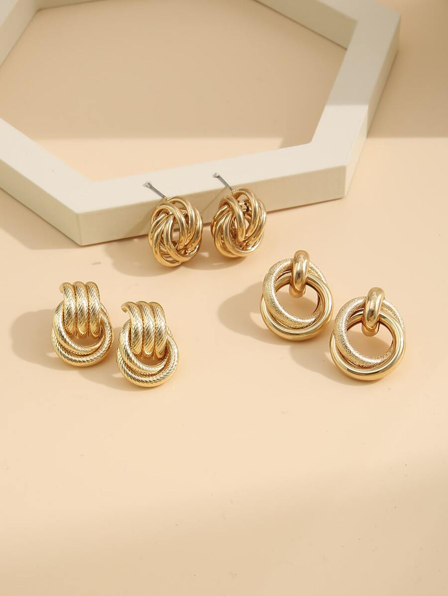 Buy SHEIN 17KM 3pairs Circle Design Earrings in Pakistan