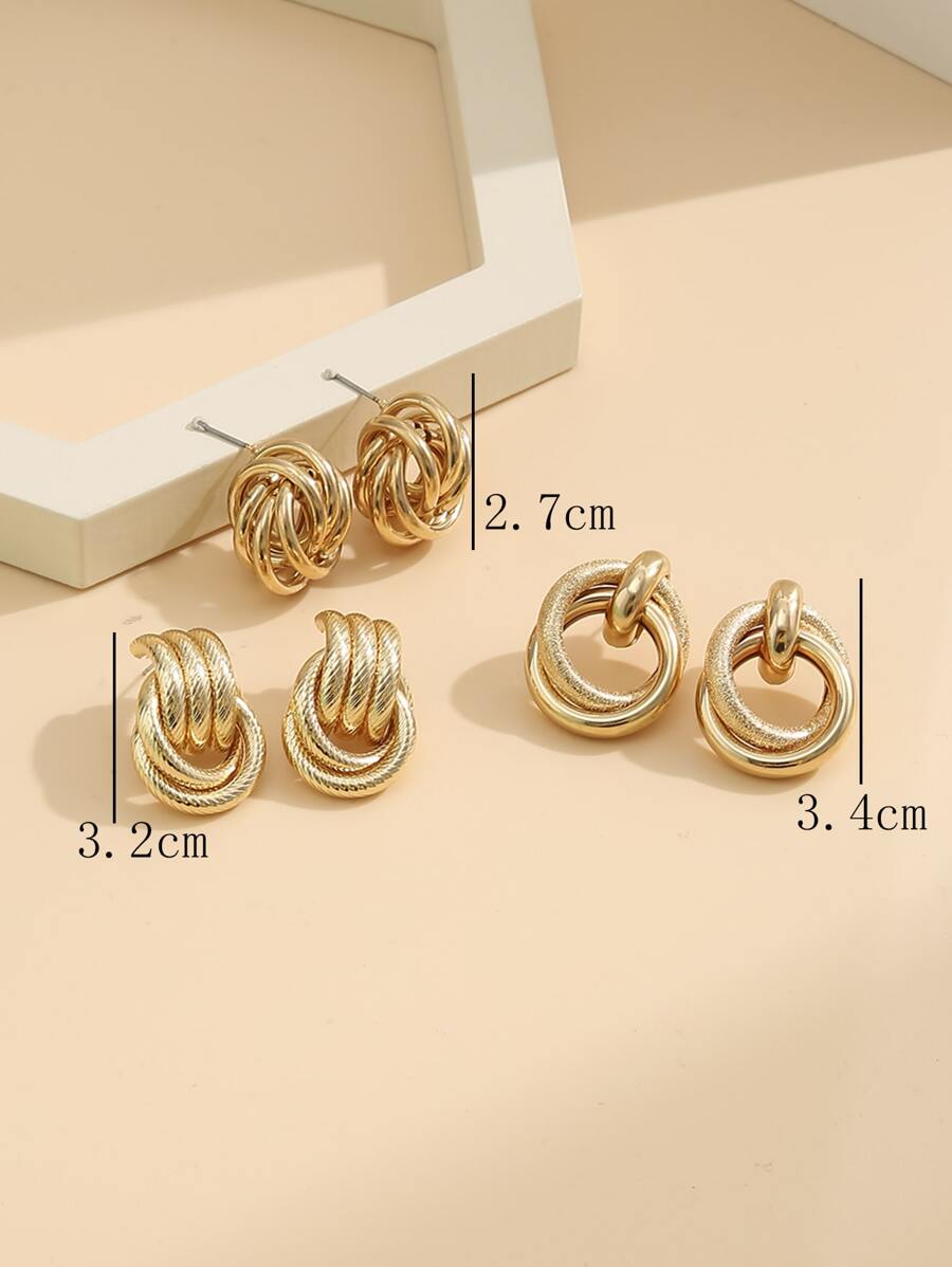 Buy SHEIN 17KM 3pairs Circle Design Earrings in Pakistan