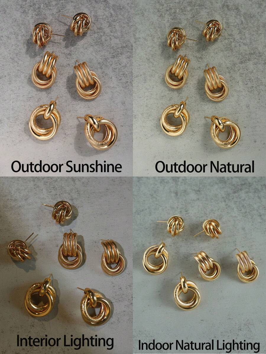 Buy SHEIN 17KM 3pairs Circle Design Earrings in Pakistan