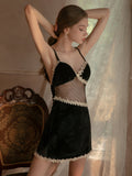 Buy Florea - Velvet Lace Mesh Slip - 12067 in Pakistan