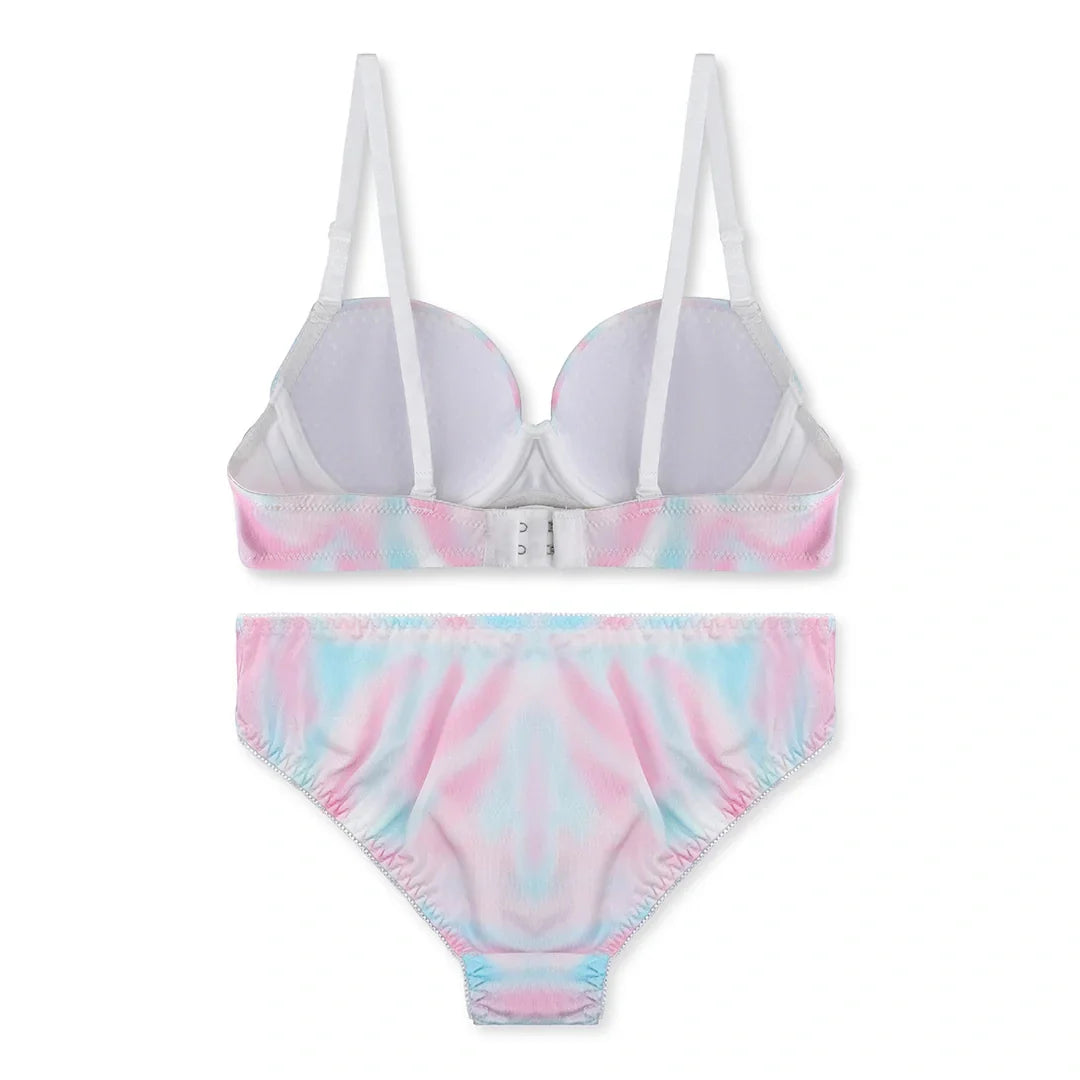 Buy Rainbow Moon Print Padded Bra and Panty Set in Pakistan