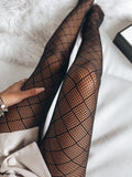 Buy SHEIN 1pair Women Plaid Pattern Fashionable Fishnet Tights For Daily Life in Pakistan