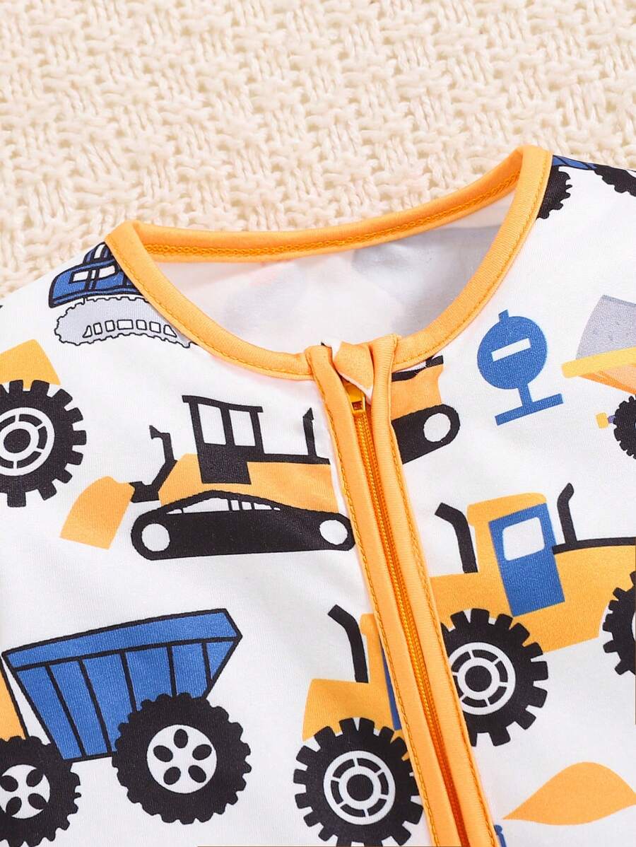 Buy 1pc Baby Boy Cute Cartoon Truck Print Comfortable Long Sleeve Jumpsuit, Suitable For Autumn & Winter in Pakistan