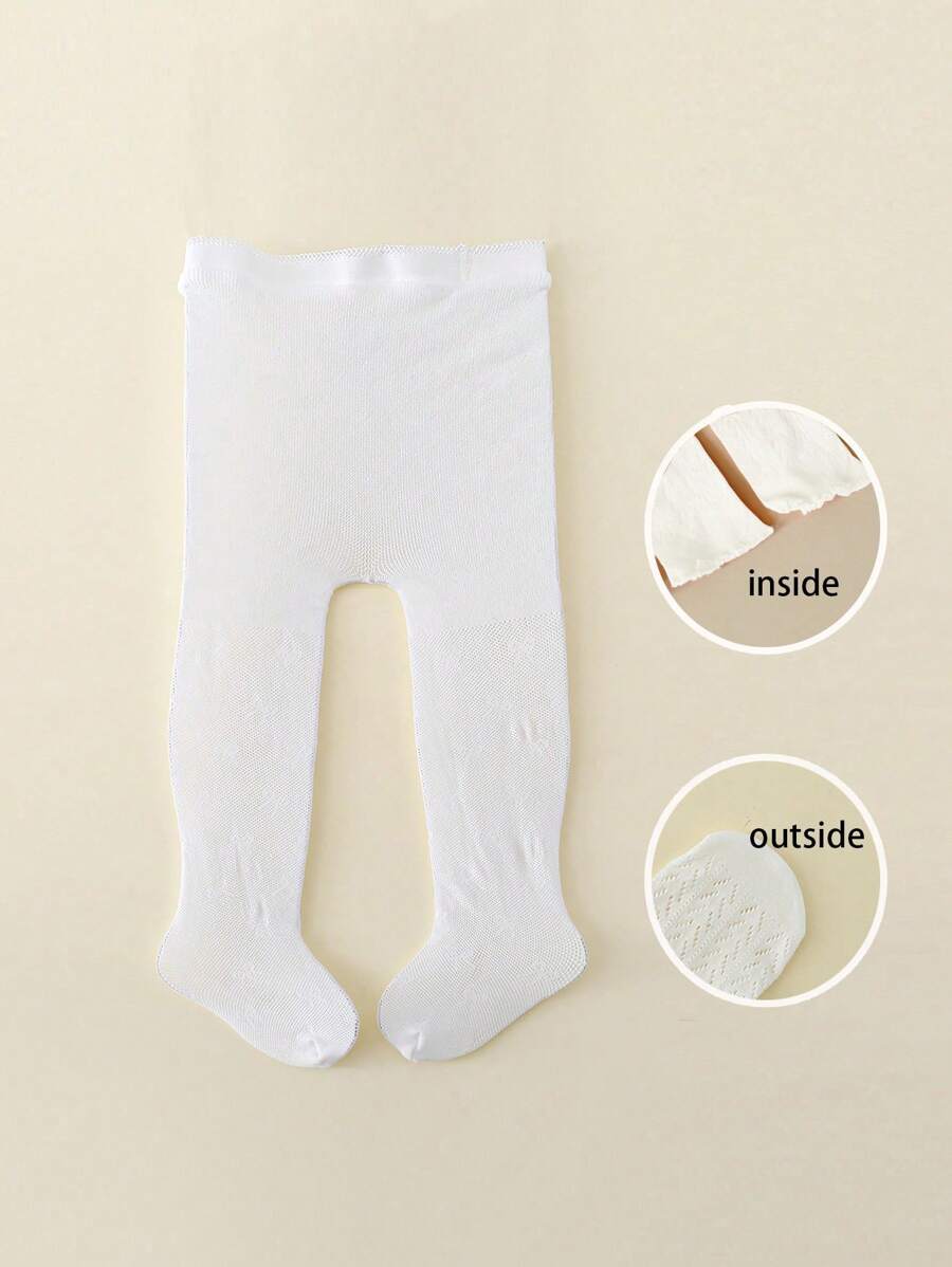 Buy SHEIN 1pc Baby Girls' White Butterfly Jacquard Fishnet Stocking, Suitable For Summer Daily Wear in Pakistan
