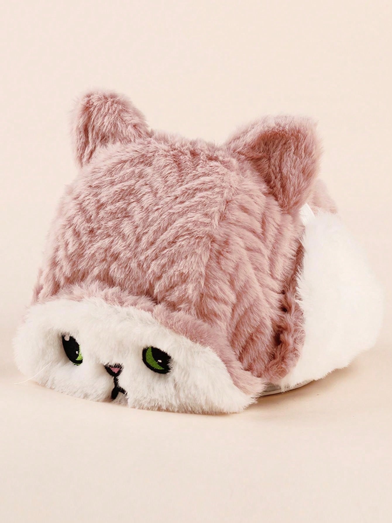 Buy SHEIN 1pc Cartoon Knitted Ear Protection Thickened Hat For Kids And Babies, Winter in Pakistan