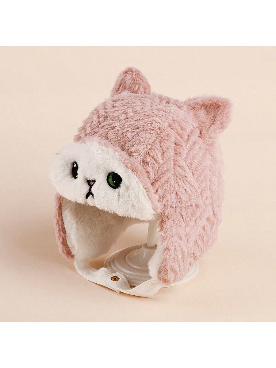 Buy SHEIN 1pc Cartoon Knitted Ear Protection Thickened Hat For Kids And Babies, Winter in Pakistan